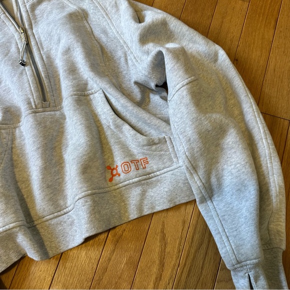 Lululemon x Orangetheory Scuba Hooded Half Zip Sweatshirt Womens M/L Gray - Picture 6 of 8